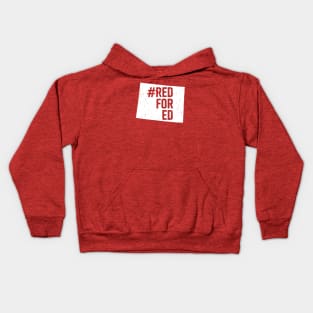 Red for Ed Colorado State Outline Kids Hoodie